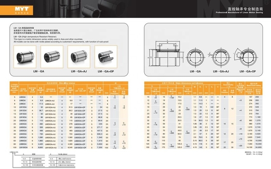 GCR15 Retentor de aço rolamento de deslizamento linear G6 Precision For Air Cylinder Tile Cutter LM60GA